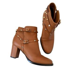 Valentino Brown Rockstud Booties